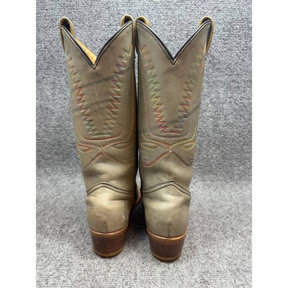 Men’s Leather Western Cowboy Boots Size 8.5 M Tan Brown main image 4